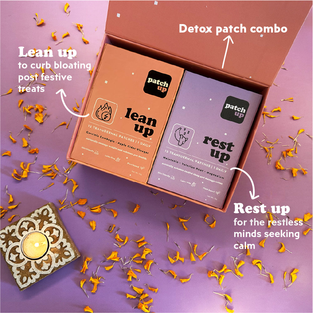 Patch Up - The Detox Patch Combo, 60 Count Transdermal Patches for Health, Beauty, Vitality and Sleep | Contains 30 units each from Rest up and Lean up | Loaded with multivitamins